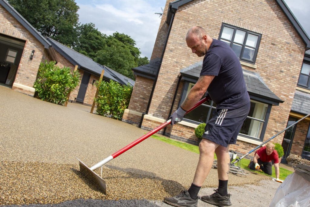 A resin driveway being installed by Moli